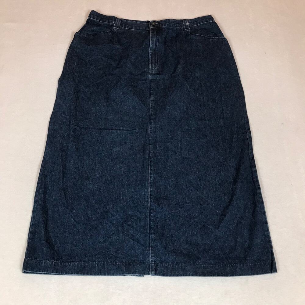 Vintage Lee Casuals Cotton Whimsigoth Blue Denim Midi Cottagecore Jean Skirt